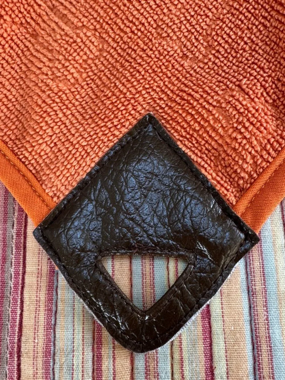 TALL TAILS Pet drying coat towel. Orange microfiber terry cloth w/ hand pockets